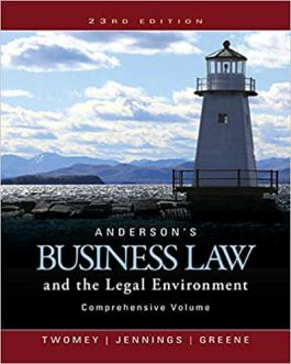 Anderson’s Business Law and the Legal Environment (23rd Edition) – eBook PDF